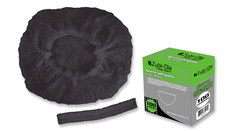 Gorro Plegado, color negro, 21” • Caja x 1.000 unidades - Zubi-Ola -  Productos de Seguridad Industrial - Colombia